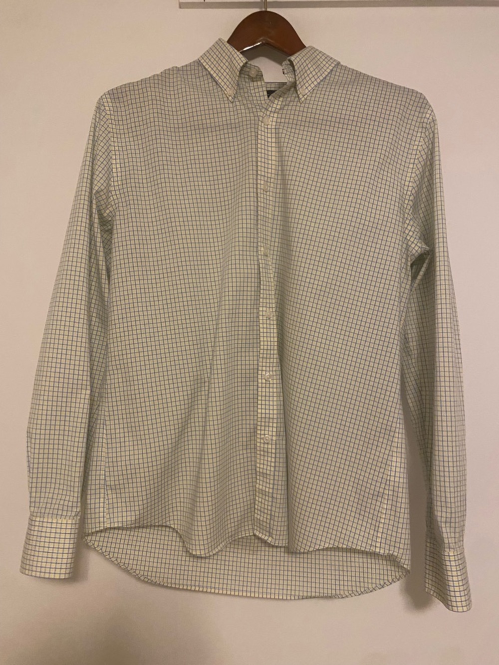Men’s Dress Shirt Tommy Hilfiger Light Green and Blue Check